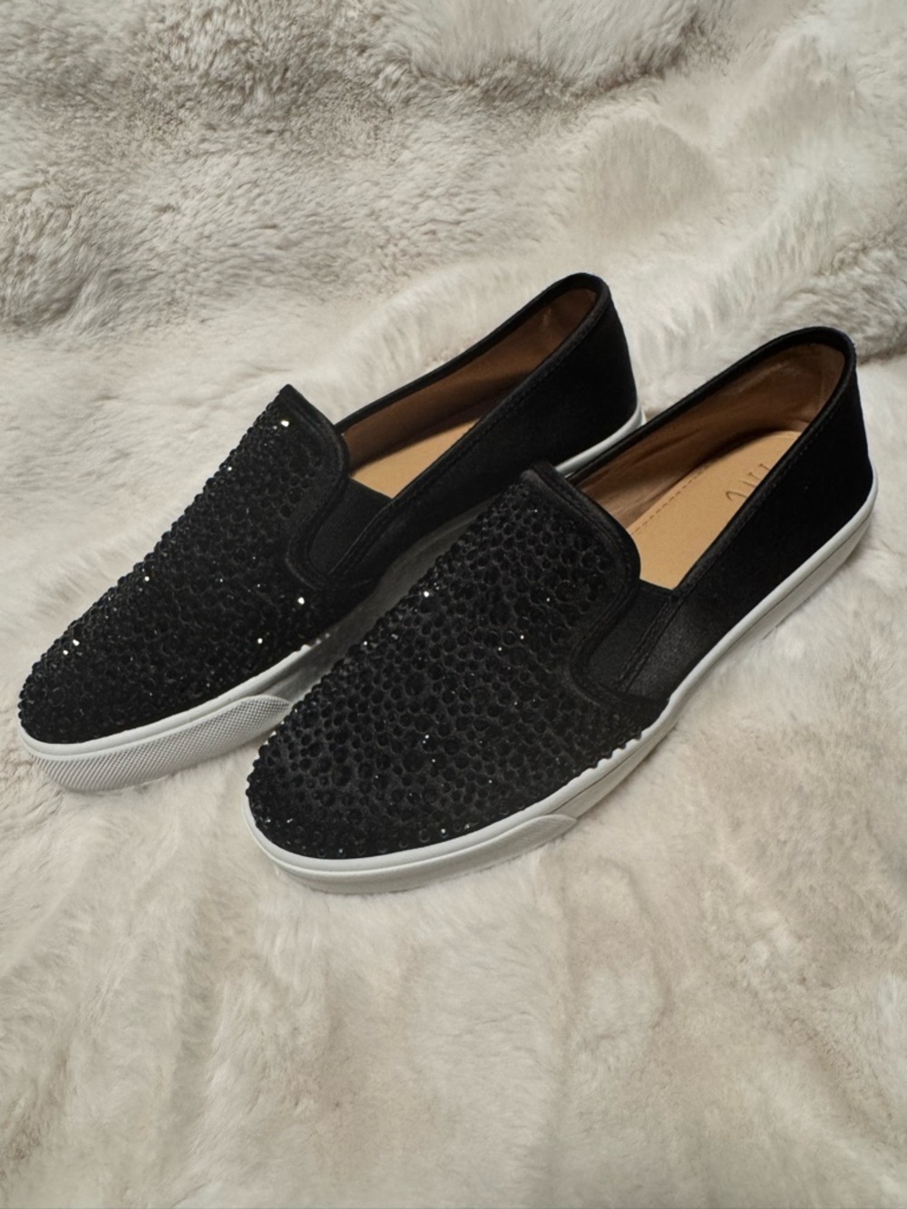 INC International Concepts Black Slip-On Sneakers with Sparkle Detail